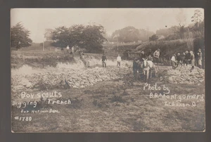 Libanon OHIO RPPC um 1920 PFADFINDER Pfadfinder GRABEN GRABEN Harmon Dam ARBEITSBESATZUNG OH - Bild 1 von 4