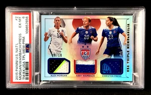 Alex Morgan Abby Wambach Christen Press 2015 Panini US PRIME JERSEY /10 USWNT - Picture 1 of 4