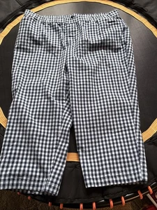 Damen Capri Lands End blau kariert Gr. 22 Stretchbund 4 Taschen - Bild 1 von 5