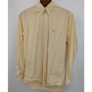 EUC Yarmouth 100% Cotton Yellow Ralph Lauren Button Down Shirt Size L 16-34 - Picture 1 of 6