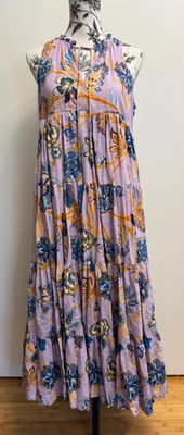 Anthropologie Boho maxi purple floral dress size M/P - Image 1 of 4