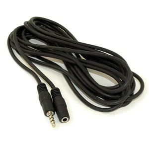12ft 3.5mm 4 Conductor TRRS / 3 Band + Mic or Video M/F EXTENSION Cable - Picture 1 of 2
