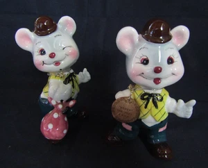VINTAGE ENESCO PORZELLAN 4-3/4" HOBO MÄUSE FIGUREN - Bild 1 von 5