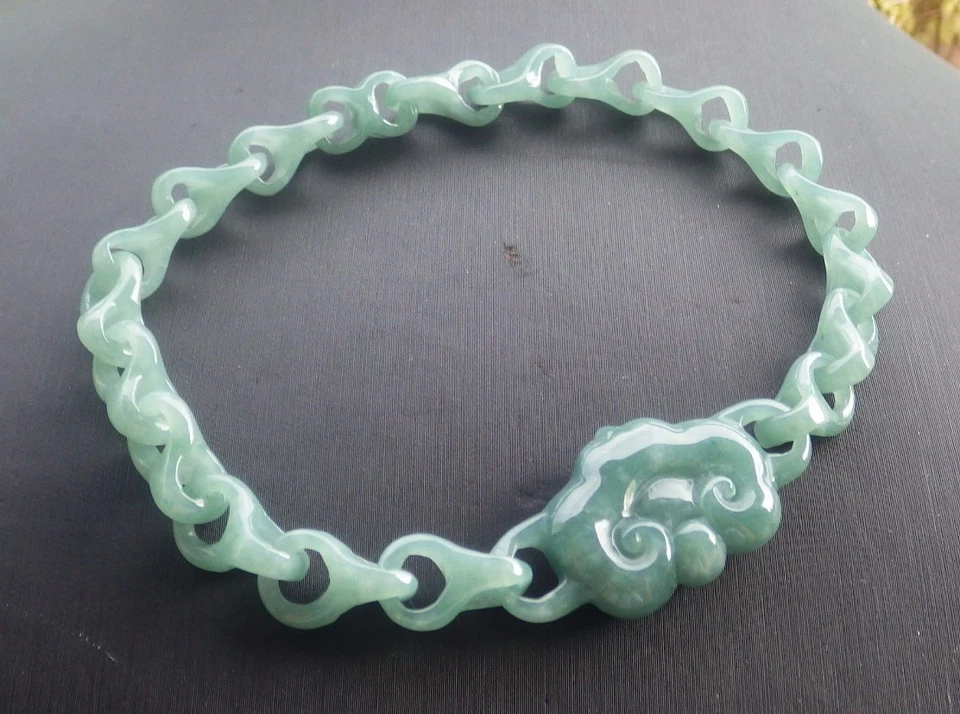 Video Certified Green A JADE Jadeite Beads Bangle dragons bone Bracelet 206652 Foto 1 de 4