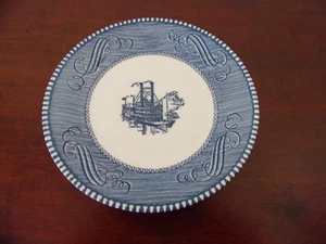 Royal USA Currier & Ives Blue Saucer Mid Century (Imperfect) - Picture 1 of 6