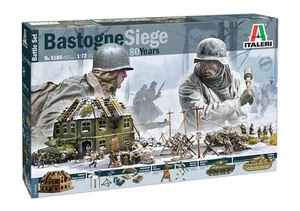 ITALERI 1:72 BATTLE SET KIT BASTOGNE SIEGE 80 YEARS MEZZI + FIGURE+DIORAMA  6186 - Foto 1 di 1