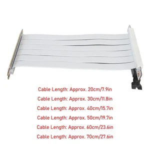 (White) PCIE 3.0 Extension Cable 16x Shielded High Speed GPU Riser BEA - Picture 1 of 23