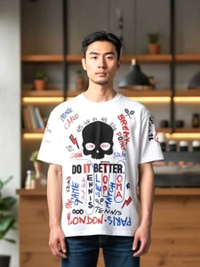 Hydrogen Tennis Pullover All Over Print Skull Do It Better Large - Bild 1 von 5