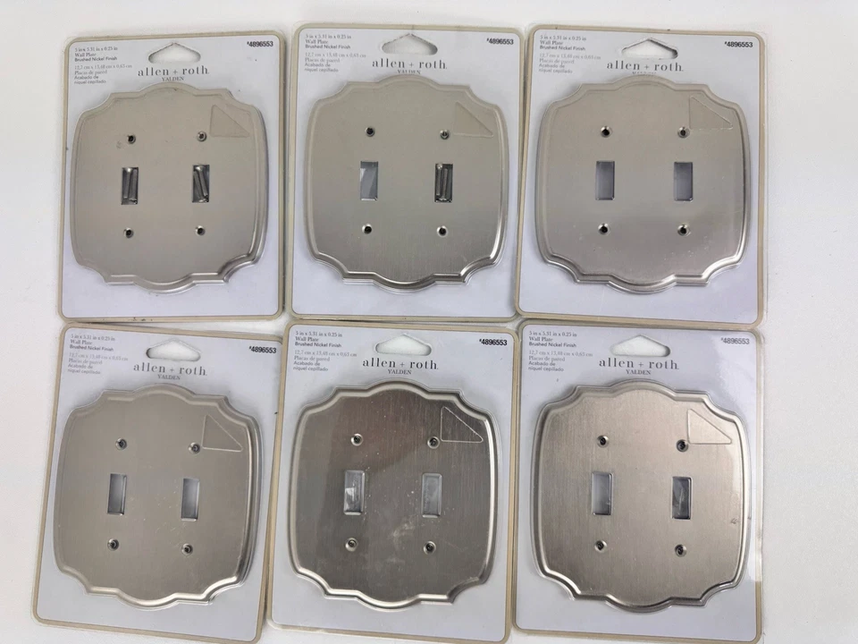 Allen Roth Wall Plate Brushed Nickle Yalden 4896553 5 Pack