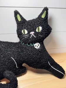 2025 TARGET Hyde & EEK Black Cat Shaped Halloween Pillow NEW 13 X 13.5” - Picture 1 of 4