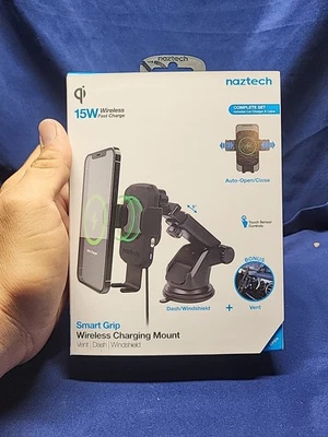 Naztech Smart Grip Wireless Charging Car Mount Black  - Image 1 of 4