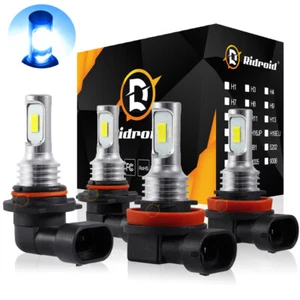 Ice Blue 8000K 9005 H11 High&Low Beam Combo LED Bulbs Headlight Conversion Kit - Picture 1 of 12