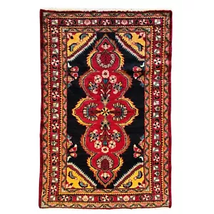 VINTAGE & CLEANED QASHQAI RUG HAND MADE PERSIAN WOOL FLORAL CARPET 5'3" x 3'4" - Picture 1 of 8