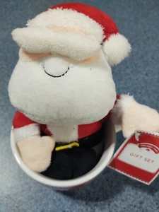 Santa in a Soup Mug - Plush Gift Set Ho Ho Ho - Picture 1 of 5