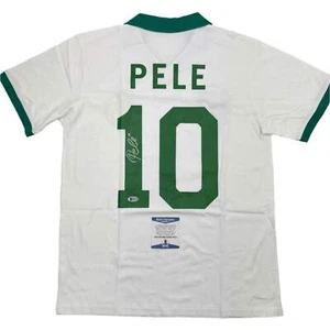 Autographed/Signed Pele New York Cosmos White Soccer Futbol Jersey Beckett COA - Picture 1 of 4