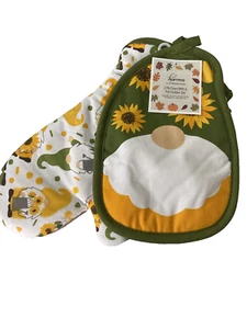 Wichtel Ofenhandschuh & Topflappen 2er Set Ernte Sonnenblume Küche Homewear - Bild 1 von 8