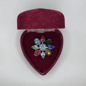 Vintage Edelstein 1" goldfarbene Brosche Anstecknadel von Imperial mit Box - Bild 1 von 14