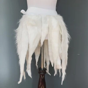 Fur Wrap Skirt One Size Small Large White Fringe Cat Cosplay Costume Festival OS - Picture 1 of 5