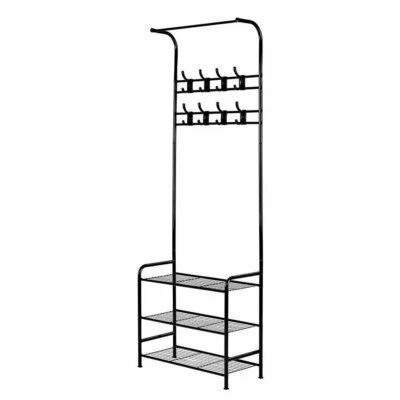 New Clothes Rack Coat Stand Garment Portable Hanger Airer Organiser Shoe Storage - image 1 of 2