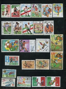 Estampillas de franqueo usadas de fútbol de actualidad mundial 24 unidades - Imagen 1 de 2