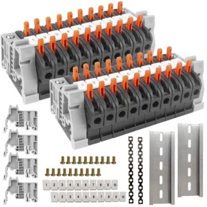 Reihenklemmen Hutschiene, 20 Pcs Kabelverbinder Kit, Verbindungsklemmen, - Bild 1 von 7