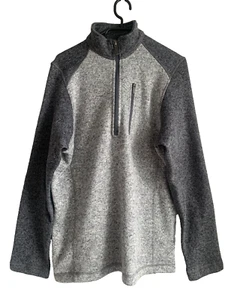 Woolrich Men size M Gray Knit 1/3 Zip Jacket Polyester Zip pocket Casual - Picture 1 of 7