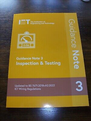 Iet Guidance Note 3 Inspection & Testing Gn3 Latest To Bs7671:2018+a2:2022 New • 19.50£