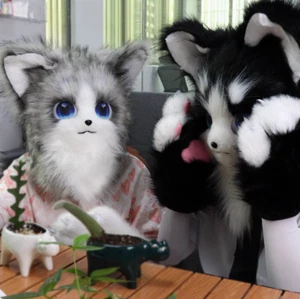 Fursuit Long Haired Husky Fox Mascot Head Party Halloween Fur Role-playing A07# - Picture 1 of 6