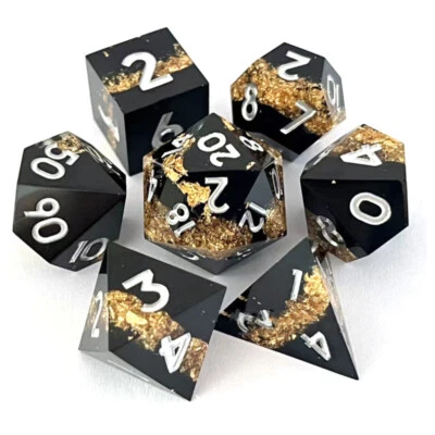 Resin Polyhedral 7-Die Dice Set for Table Games RPG Dice Gaming D&D Resin Dice  - Image 1 of 3
