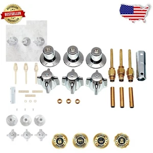Central Brass 3-Handle Bathtub Trim Kit in Chrome - Includes Installation Wrench - Picture 1 of 9
