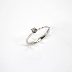 Anillo Solitario de Oro Blanco Diamante Y - Imagen 1 de 1