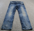 Vintage Affliction Black Premium Cooper Straight Jeans 32 Short 34x30 Distressed