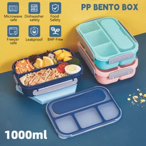 Bento Lunch Box Food Storage w/4 Container for Work School Adults Kids Leakproof - Picture 1 of 15