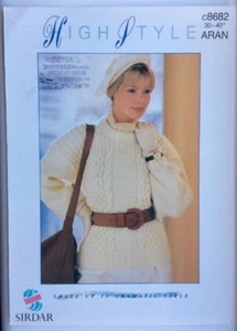 Sirdar Knitting Pattern No c8682 Lady’s Aran Sweater 30”- 40” - Picture 1 of 1