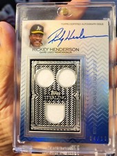 Rickey Henderson 2021 Topps Sterling Auto Relic triple Patch 04/10 oakland A's