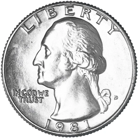 1981 D Washington Quarter BU US Coin Cover