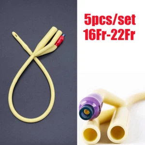 5 Stück/Set 3 Wege 16-22FR Latex Urinay Katheter Urologie mit Ventil Harnröhrenkatheter - Bild 1 von 15