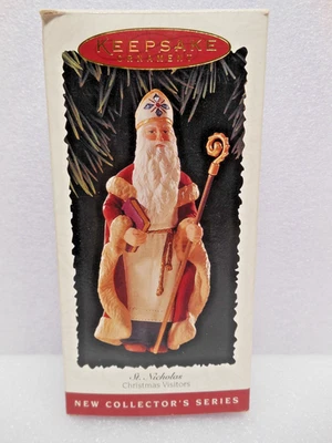 1995 Hallmark Keepsake Ornament San Nicolás 1er en la serie de visitantes de Navidad Foto 1 de 4