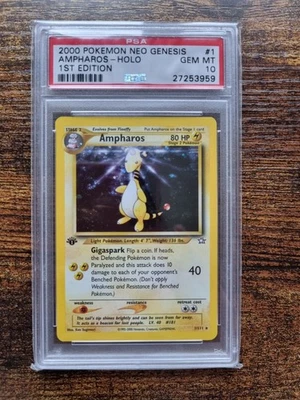 2000 Pokemon Neo Genesis 1st Edition Ampharos Holo #1/111 PSA 10 - Image 1 of 2