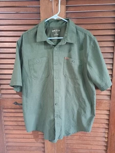 Orvis Shirt Men's XL Green Active Stretch Button Up Short Sleeve Outdoor Casual - Picture 1 of 7