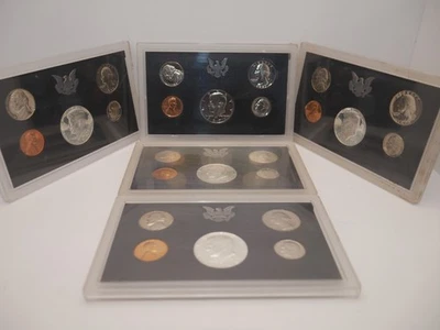 Lote de cinco conjunto de prueba de medio dólar de plata Kennedy Foto 1 de 4