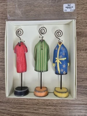Pier 1 Photo Holders Clothing Clothing Set of 3  NIB Christmas Gift Family Decor - Image 1 of 4