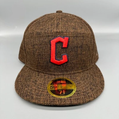 Boné chapéu ajustado marrom painel dividido cânhamo marrom Cleveland Guardians New Era 59FIFTY - Imagem 1 de 4