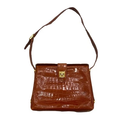 Bolso Cartera Lancel Paris Cocodrilo Cuero Repujado Hecho en Italia Foto 1 de 4