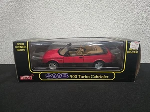 NEW ANSON SAAB 900 TURBO CABRIOLET CONVERTIBLE 1/18 SCALE DIECAST MODEL CAR RED - Picture 1 of 5
