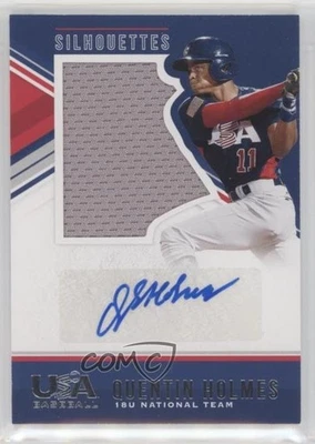 2018 USA Baseball Stars & Stripes Jerseys Blue Ink /199 Quentin Holmes #166 Auto - Image 1 of 2