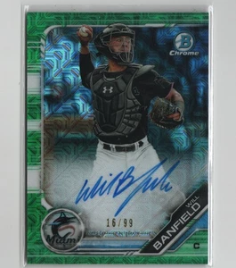 2019 Bowman Mega Box Chrome Mojo Green Refractor /99 Will Banfield #BMA-WB Auto - Picture 1 of 1