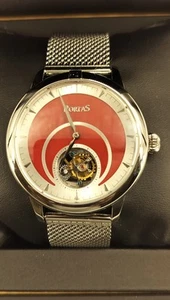 PORTAS Men's Watch 45mm TOURBILLON Red Garnet/MOP Dial LE#20/99 Mesh Silver - Picture 1 of 21