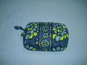 Vera Bradley Tasche Indigo Pop blau Blumen gefüttert Kosmetik Reise Reißverschluss - Bild 1 von 4