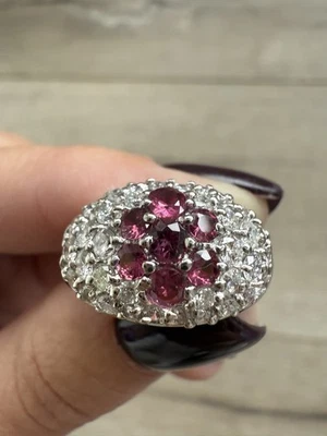 Platinum Natural Ruby & Diamond Ring 1.71tcw, 9.85gr - Image 1 of 4